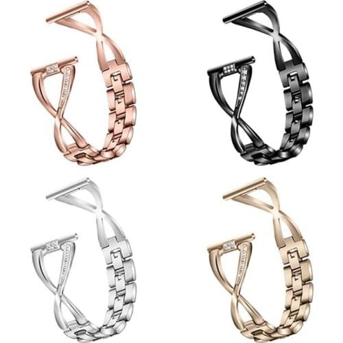 20mm Watch Band for Samsung Galaxy Watch Active Stainless Steel Strap Lady Women Bling Diamond Band Strap