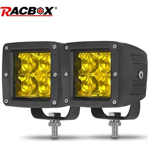 Led Work Light 5D Lens 3 inch Square Fog Light Amber 3000K 12V 24V Car Driving Lamp For LADA offroad Boat Truck Tractor SUV ATV