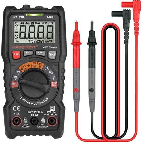 Digital Multimeter HABOTEST Multimetro Voltage Current Transistor Tester AC DC Ohm NCV True RMS Meter Auto Range Handheld HT113B
