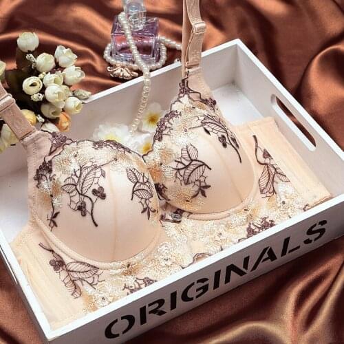 Close the breasts to adjust the adjustment of the U-shaped sexy lingerie sexy ladies deep V embroidery bra 1271