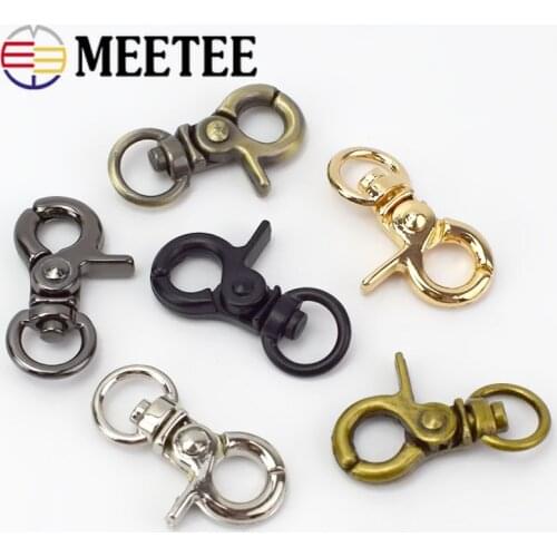 5/10/50pcs Meetee 10mm Metal Buckle Bag Clasps Lobster Swivel Trigger Clips Snap Hook for DIY Decor Accessories Keychain Parts