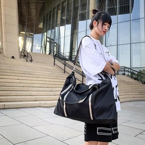 Travel bag custom female short-distance large-capacity luggage storage yoga Oxford cloth custom printed logo sports gym bag