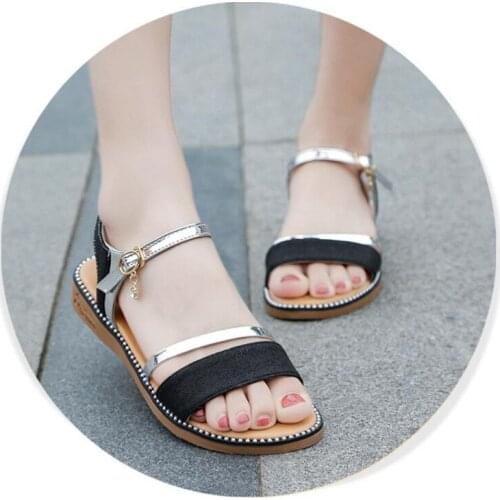 Women Slipper Sandals Heels Wedges Platform Leather Crystal Elegant Female Sandals Ladies Summer Shoes Drop Shipping