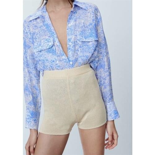 ZXQJ Women 2021 Fashion With Pockets Paisley Print Loose Blouses Vintage Long Sleeve Side Vents Female Shirts Chic Tops