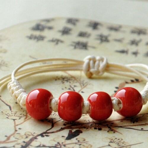 12 Pieces/Lot Multilayer Braided Rope Bracelet Ceramics Beads Charm Statement Bangles Adjustable Wristbands Links Chains Gifts