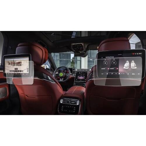 RUIYA For S-CLASS W223 2021 Car Rear Entertainment Screen Protector Auto Interior Accessories Tempered Glass Film 2 Pcs