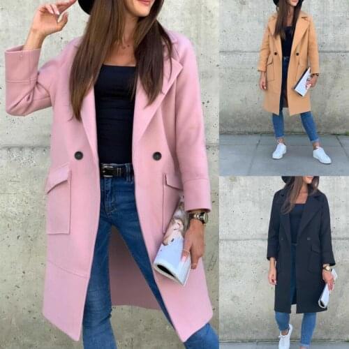 2020 Autumn Winter Women Coats 2XL Plus Size Long Wool Women Coat Elegant Vintage Coat Female Black Jacket Wool Camel Coat new