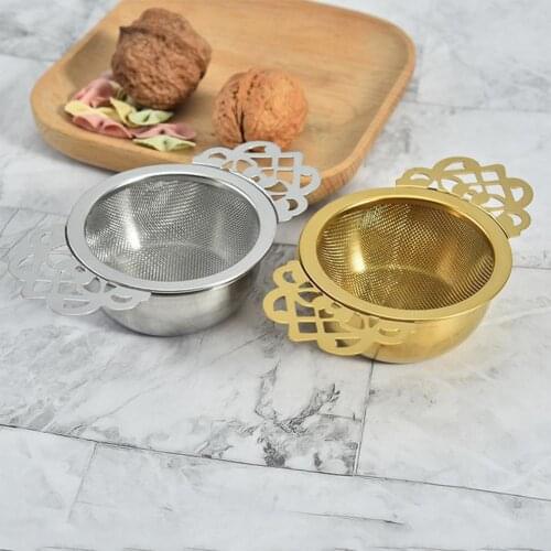 2021 Tea Infuser Anti-rust Reliable Convenient 304 Stainless Steel Double Winged Handles Loose Leaf Tea Strainers for Home