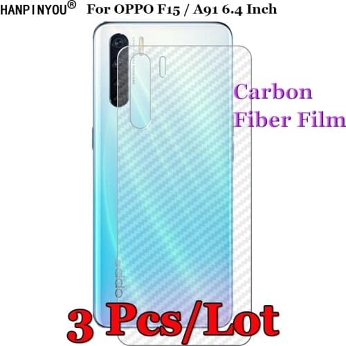 3 Pcs/Lot For OPPO F15 / A91 6.4" 3D Non-slip Clear Carbon Fiber Back Film Screen Protector Protective Sticker