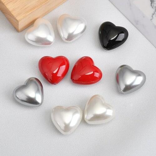 50pcs/lot color printing 17mm cartoon hearts shape resin beads charms diy jewelry earrings/bracelet/necklace pendant accessory