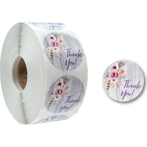 500 th sticker roll flower thank you stickers 100seal label handmade custom scrap-booking for gift decoration stationery sticker