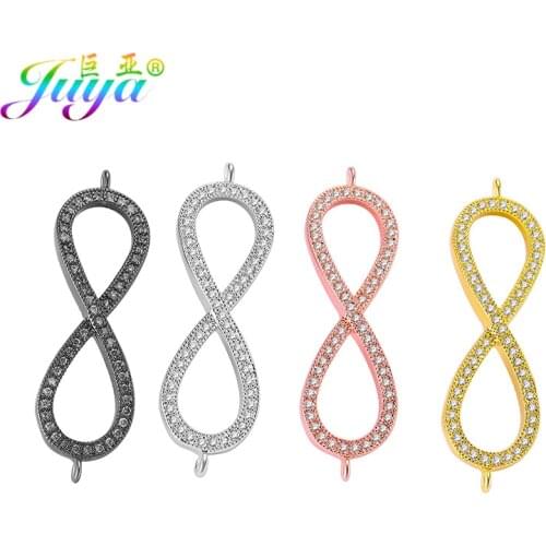 Juya Ali Moda DIY Gold 2 Loops Copper Infinity Connectors Accessories For Women Men Bracelets Necklace Earrings Making