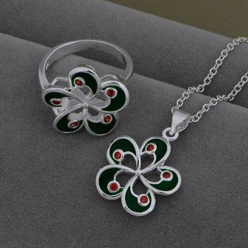 AS546 Trendy wholesale Jewelry Sets Ring 701 + Necklace 882 /ayaajpha byxakqea