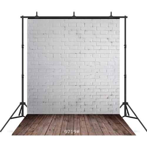 White Brick Wall Wooden Floor Vinyl Photographic Background For Children Baby Shower Portrait Backdrop Photocall Photo Studio