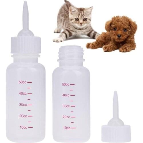 50ml Puppy Kitten Feeding Bottle Silicone Pet Nursing Bottle for Dog Cats Portable Outdoor Travel Water Drinking Pet Accessories