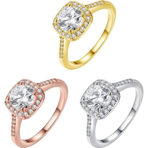 Zirconia Rings for Women Jewelry 2021 Rose Gold Big Fashion Fun Wedding