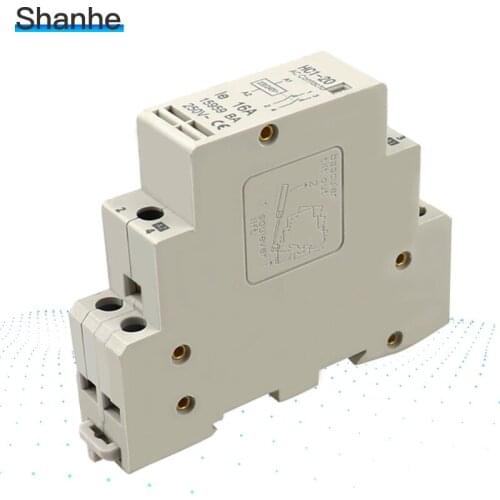 HC1-20 16A 250v Coil Volt 16A Double Pole Electric Power AC Contactor Block