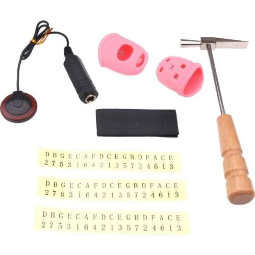 Piano Tuning Hammer Tool+Finger Guards+Note Sticker+Pickup for Kalimba Thumb Piano Repair Parts