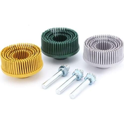 3Pcs 2 Inch Brush Bristle Disc Brush, Rubber Abrasive Brush Polishing Grinding Wheel for Burr Rust Removal