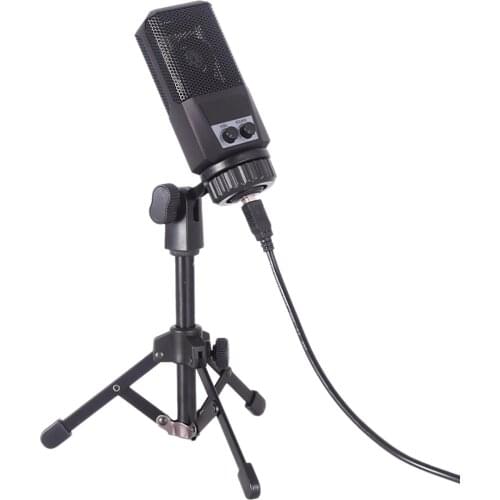 USB Microphone Computer Microphone with Volume Control Plug and Play Used for Recording Live Broadcasting Games