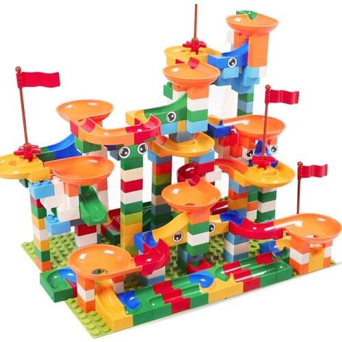 Marble Race Run Block Compatible LegoINGlys Building Blocks Funnel Slide Blocks DIY Bricks Toys For Children