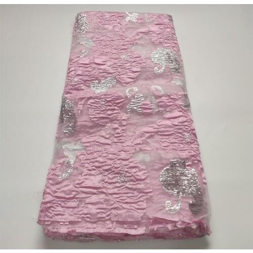 Latest arrival Nigeria Organza Lace Fabrics Hollow out Lace Fabric High Quality Lace sequins For Africa Dress Women ogs0009