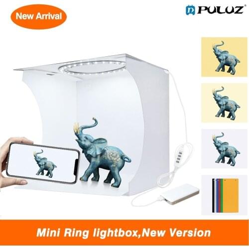 Mini LED Ring Light Photo Photography Studio Led Booth Tent Box Fotografia Lightbox Use for Jewelry With 6 Color Backdrops