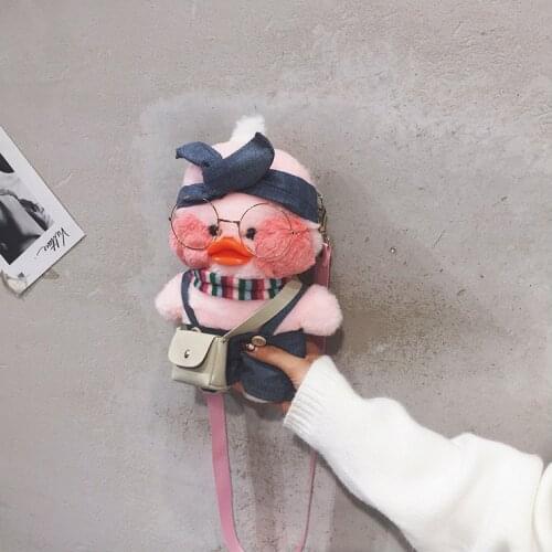 Kawaii Plush Duck Pig Animals Stuffed Girls Cartoon Shoulder Bag Toy Women Soft Cute Mini Crossbody Shopping Bags Birthday Gift