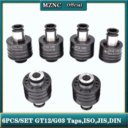 Collet set GT12 19mm ISO/DIN/JIS M3-M12 Set Tapping Collets Chucks Pneumatic Tapping Machine Chucks With Overload Protection