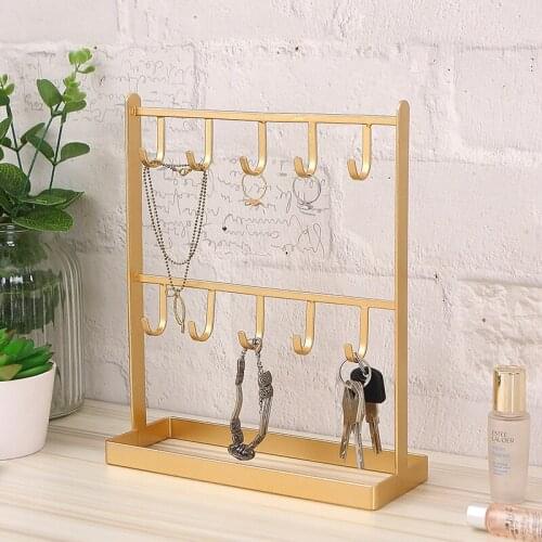 Desktop Storage Holders Iron Jewelry Earring Racks Necklace Hair Accessories Bracelet Display Rack Key Rack Storage Home Decor