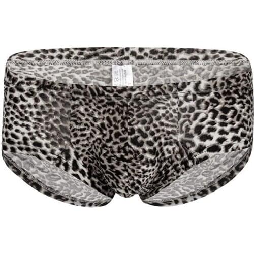 Underwear Men Boxer Shorts Leopard Underpants Boxers Man Funny Silky Low Waist Mens Panties Breathable Calzoncillos Boxershorts