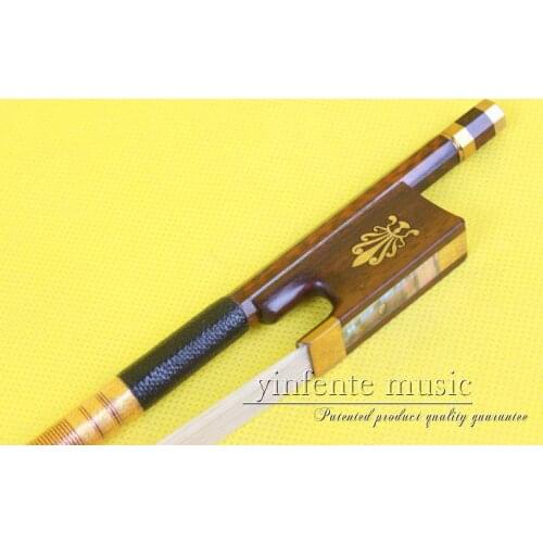 One 14+2 # snakewood violin bow High Quality 1pcs 4/4 Violin Bow Style bone Straight