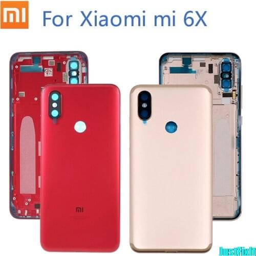 Original Battery Cover For Xiaomi Mi 6X Back glass Cover Back Door Replacement For mi6X Battery Cover Case, Rear Housing Cover