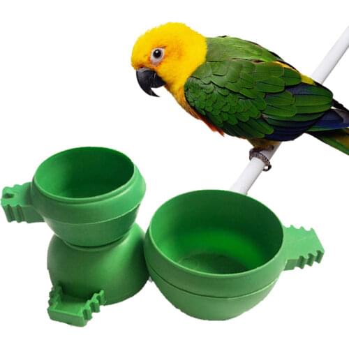 Plastic Bird Hamster Feed Bowl Cage Hanging Drinking Food Feeder Parakeet Round Water Cup Bowl Feeding Bowl Tools Accessories