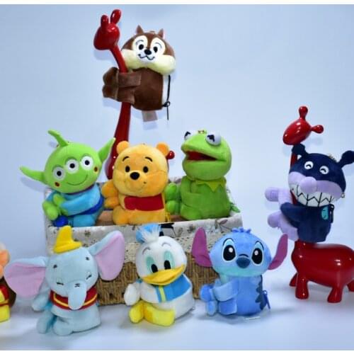 Disney Plush Coin Purse Toy Keychain Fluffy Cute Hand Bag Mini Wallet Card Pouch Zipper Change Phone Holder for Women Girls Kids