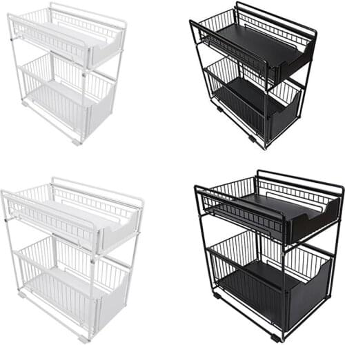 Under The Kitchen Sink Storage Rack Drawer Type Can Be Pushed And Pulled Under The Cabinet Telescopic Shelf
