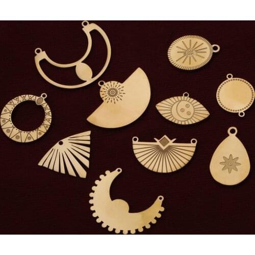 5/10Pcs/Lot DIY Stainless Steel Boho Pendants For Necklace Earrings Bracelet Geometric Hollow Charms Jewelry Making Accessories