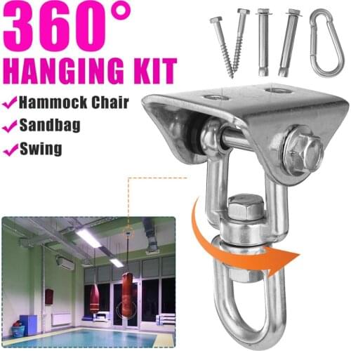 360° Hammock Chair Hanging Kit Ceiling Mount Spring Snap Swivel Hooks Hardware