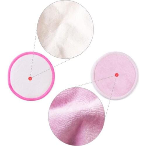 Portable Bamboo Fiber Reusable Makeup Remover Wipes Washable Towel Washable Round Makeup Remover Cotton