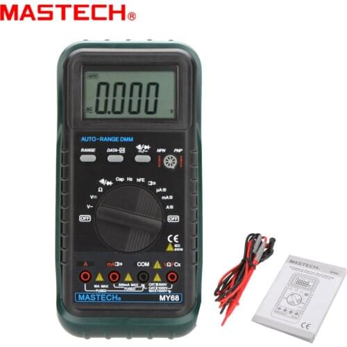 MASTECH MY68 Handheld LCD Auto Range DMM Digital Multimeter DC AC Voltage Current Ohm Capacitance Frequency Meter