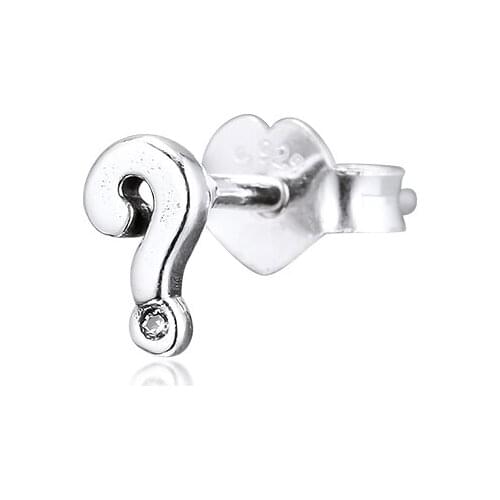 Signature ME My Questions Single Stud Earrings 100% 925 Sterling-Silver-Jewelry Free Shipping