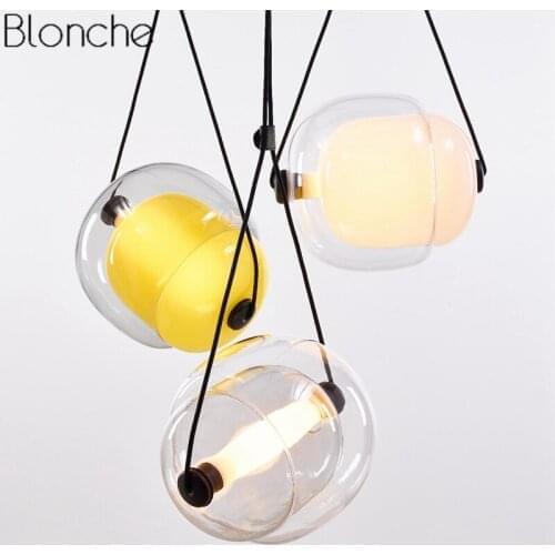 Modern Stained Glass Pendant Lights Led Hanging Lamp Loft Industrial Lighting Fixtures for Kitchen Bedroom Home Decor Luminaire