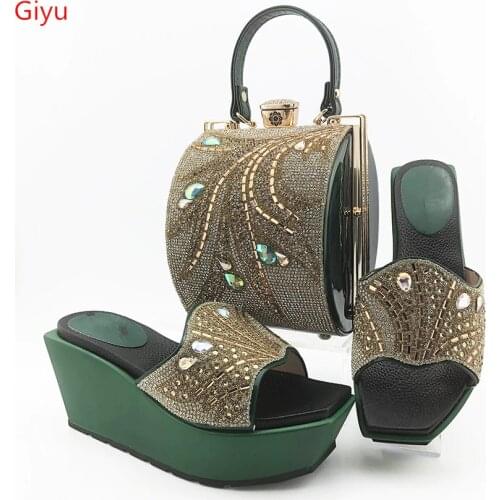 Doershow shoes high heel Italian Shoes with matching Bags women high heel sandals shoes and bag to match free shipping SES1-1