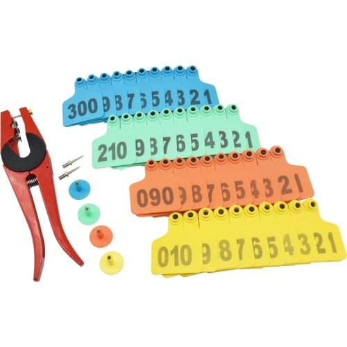 Ear Tag Cattle Marker Applicator 001-100 Ear Tags For Goat Ldentification Kit Ear Tagger With 2 Pcs Pins Ear Tag Pliers