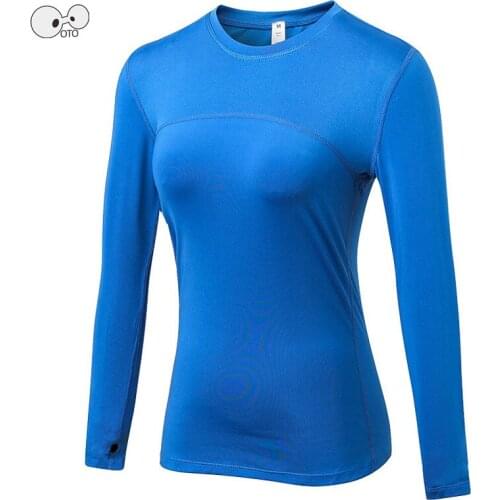 Women Fitness Running Sports Stretch T Shirts Long Sleeve Quick Dry Tights Jogging Exercises Athletic Yoga Compression Top Tees