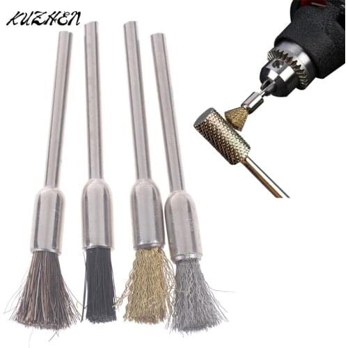 1pcs Copper Wire Nail Drill Bit Cleaning Brush Portable Tools For Electric Manicure Drills Drill Bit Cleaner