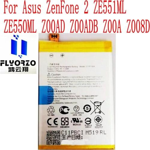 100% New High Quality 3000mAh C11P1424 Battery For Asus ZenFone 2 ZE551ML ZE550ML Z00AD Z00ADB Z00A Z008D Mobile Phone