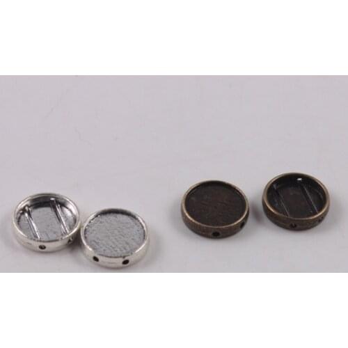 1000pcs Round cabochon 10mm Base Jewelry Fingding 8*1mm Holse Size Bezel Trays Round Glass cabochon setting camo DIY Bracelet