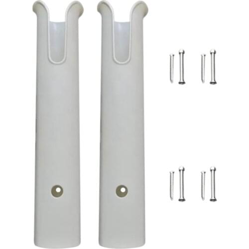 2Pcs Plastic Fishing Rod Holder Fishing Pole Rack Ship Fish Rod Tube Yacht Fishing Rod Frame for Boat White