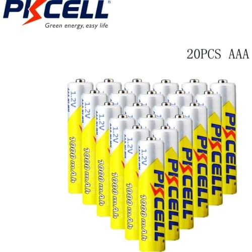 20/30/50PCS PKCELL AAA battery 1.2v nimh battery 1000mah aaa rechargeable batteries for flashlight